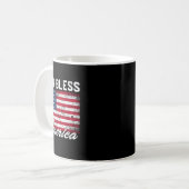God Bless America Usa Flag 4th Of July Patriotic  Koffiemok (Voorkant links)