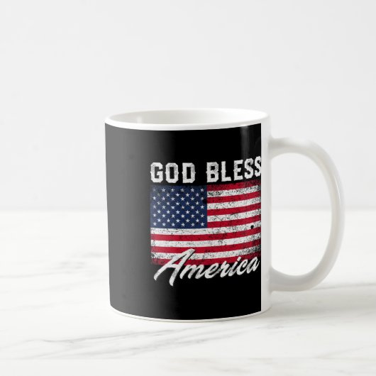 God Bless America Usa Flag 4th Of July Patriotic  Koffiemok (Rechts)