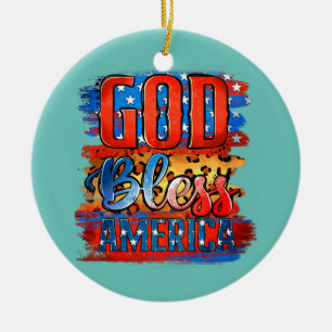 God Bless America USA Vlag 4 juli Keramisch Ornament
