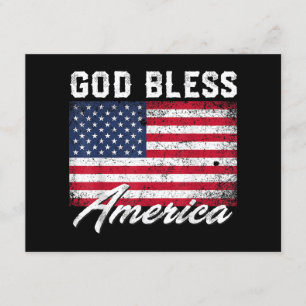 God Bless America USA Vlag 4 juli Patriottisch Informatiekaartje