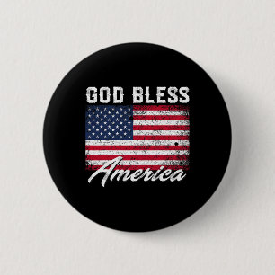 God Bless America USA Vlag 4 juli Patriottisch Ronde Button 5,7 Cm