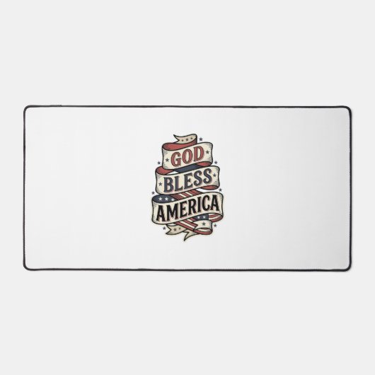 God Bless America Vintage Patriotisch Vectorontwer Bureaumat (Voorkant)