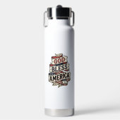God Bless America Vintage Patriotisch Vectorontwer Waterfles (Voorkant)
