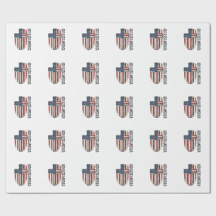 God Bless America Vintage Patriottisch Kruis Desig Cadeaupapier