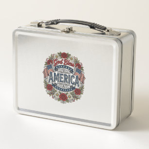 God Bless America Vintage Patriottische Bloemen
