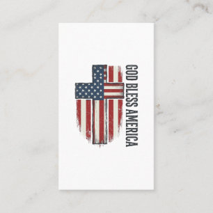 God Bless America Vintage Patriottische Kruis Ontw Visitekaartje