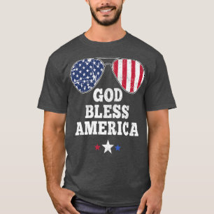 God Bless America Vlag 4 juli Patriotic S. T-shirt