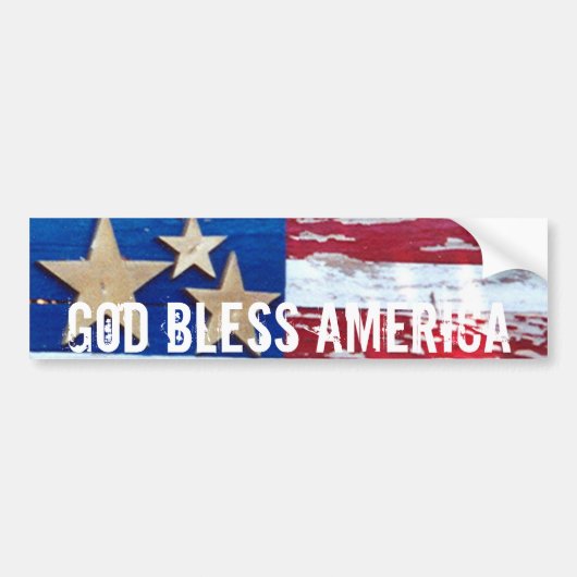 God Bless America Vlag Bumpersticker Art (Voorkant)