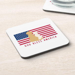 God Bless America Vlag en Honden Onderzetters Set