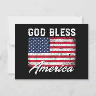God Bless America Vlag op 4 juli Patriottisch Briefkaart