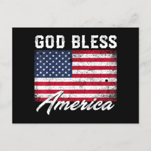 God Bless America Vlag op 4 juli Patriottisch Feestdagenkaart