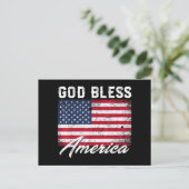 God Bless America Vlag op 4 juli Patriottisch Feestdagenkaart (Staand voorkant)