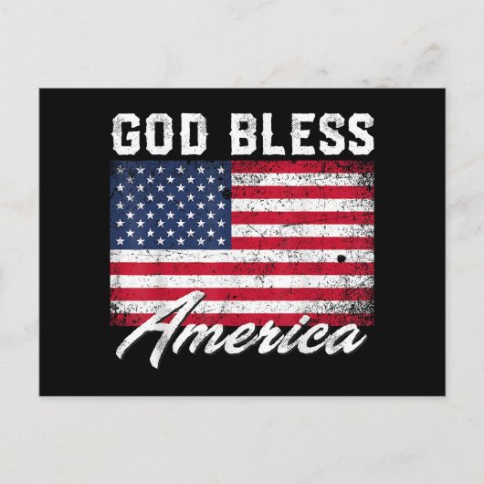 God Bless America Vlag op 4 juli Patriottisch Feestdagenkaart (Voorkant)
