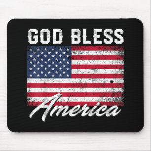 God Bless America Vlag op 4 juli Patriottisch Muismat