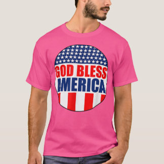 God Bless America Vlag rood wit en blauw met st T-shirt