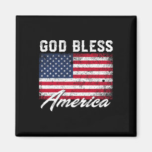 God Bless America Vlag van de VS 4 juli Patriottis Magneet