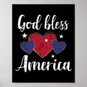 God Bless America voor Onafhankelijkheidsdag op 4 Poster