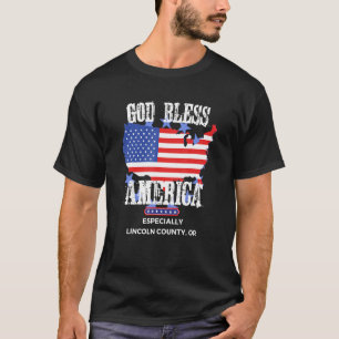 God Bless America, vooral Lincoln County of US T-shirt