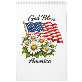 God Bless America VS-vlag en Madeliefjes Bloemschi Kalender