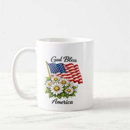 God Bless America VS-vlag en Madeliefjes Bloemschi Koffiemok
