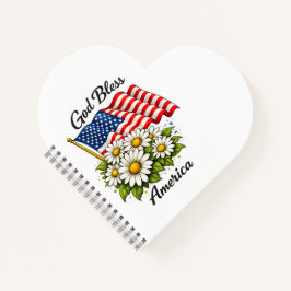 God Bless America VS-vlag en Madeliefjes Bloemschi Notitieboek