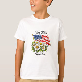 God Bless America VS-vlag en Madeliefjes Bloemschi T-shirt