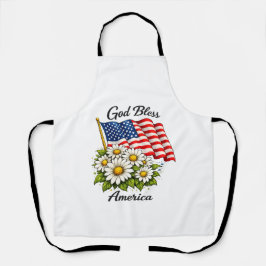 God Bless America VS-vlag en Madeliefjes Bloemstuk Schort