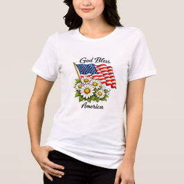 God Bless America VS-vlag en Madeliefjes Bloemstuk Tri-Blend Shirt