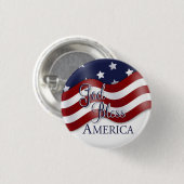 God Bless America Waver Flag Pin Ronde Button 3,2 Cm (Voorkant /achterkant)