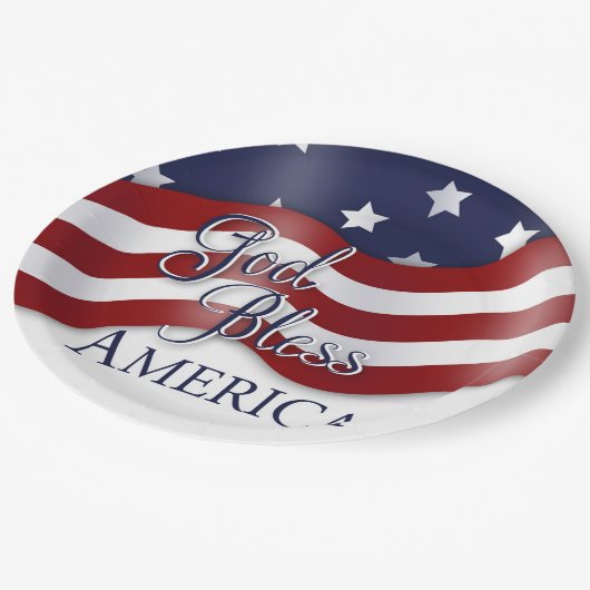 God Bless America Waving Flag Bord (Gekanteld)