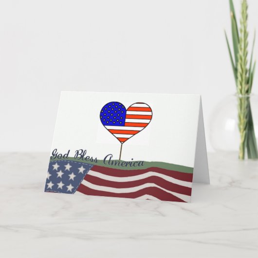 God Bless America Wenskaart Kaart (Voorkant)