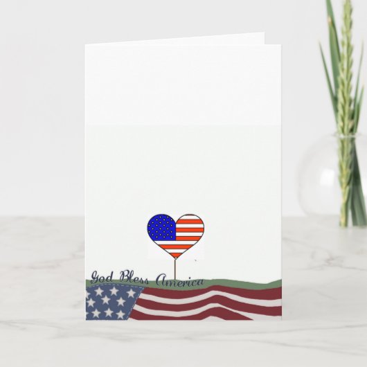 God Bless America Wenskaart Kaart (Voorkant)