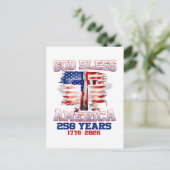 God Bless Amerika 250 Jaar 1776 2026 Briefkaart (Staand voorkant)