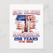 God Bless Amerika 250 Jaar 1776 2026 Briefkaart (Voorkant)