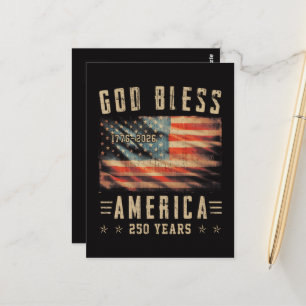 God Bless Amerika 250 Jaar 1776-2026 Briefkaart