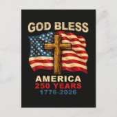 God Bless Amerika 250 Jaar 1776-2026 Briefkaart (Voorkant)