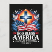 God Bless Amerika 250 Jaar 1776-2026 Briefkaart (Voorkant)