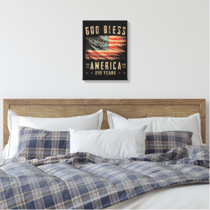 God Bless Amerika 250 Jaar 1776-2026 Canvas Afdruk