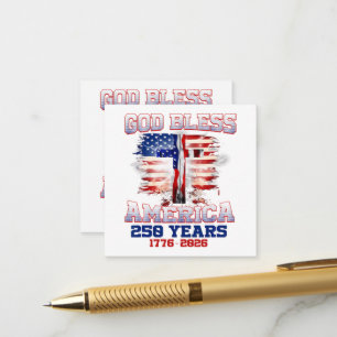 God Bless Amerika 250 Jaar 1776 2026 Informatiekaartje