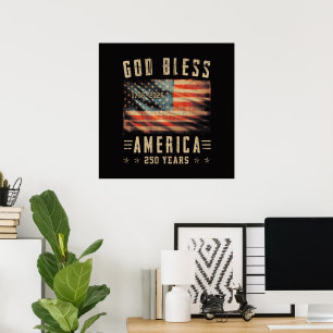 God Bless Amerika 250 Jaar 1776-2026 Poster