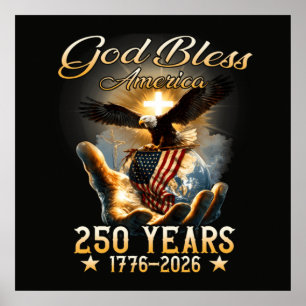 God Bless Amerika 250 Jaar 1776-2026 Poster