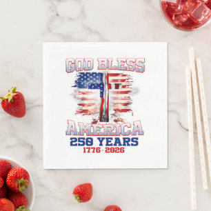 God Bless Amerika 250 Jaar 1776 2026 Servet