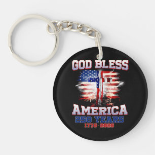 God Bless Amerika 250 Jaar 1776 2026 Sleutelhanger