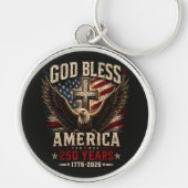 God Bless Amerika 250 Jaar 1776-2026 Sleutelhanger (Voorkant)