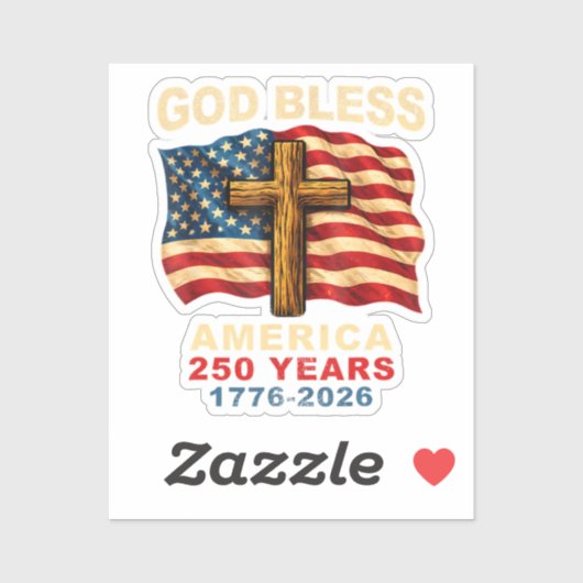 God Bless Amerika 250 Jaar 1776-2026 Sticker (Vel)