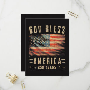 God Bless Amerika 250 Jaar 1776-2026 Uitnodiging Briefkaart