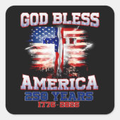 God Bless Amerika 250 Jaar 1776 2026 Vierkante Sticker (Voorkant)