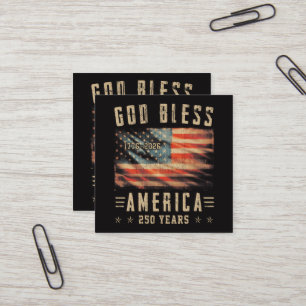 God Bless Amerika 250 Jaar 1776-2026 Vierkante Visitekaartje