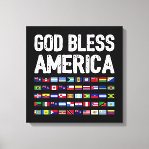 God Bless Amerika Alle Landen Latino Trots I Canvas Afdruk