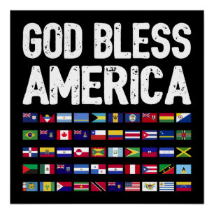 God Bless Amerika Alle Landen Latino Trots I Perfect Poster
